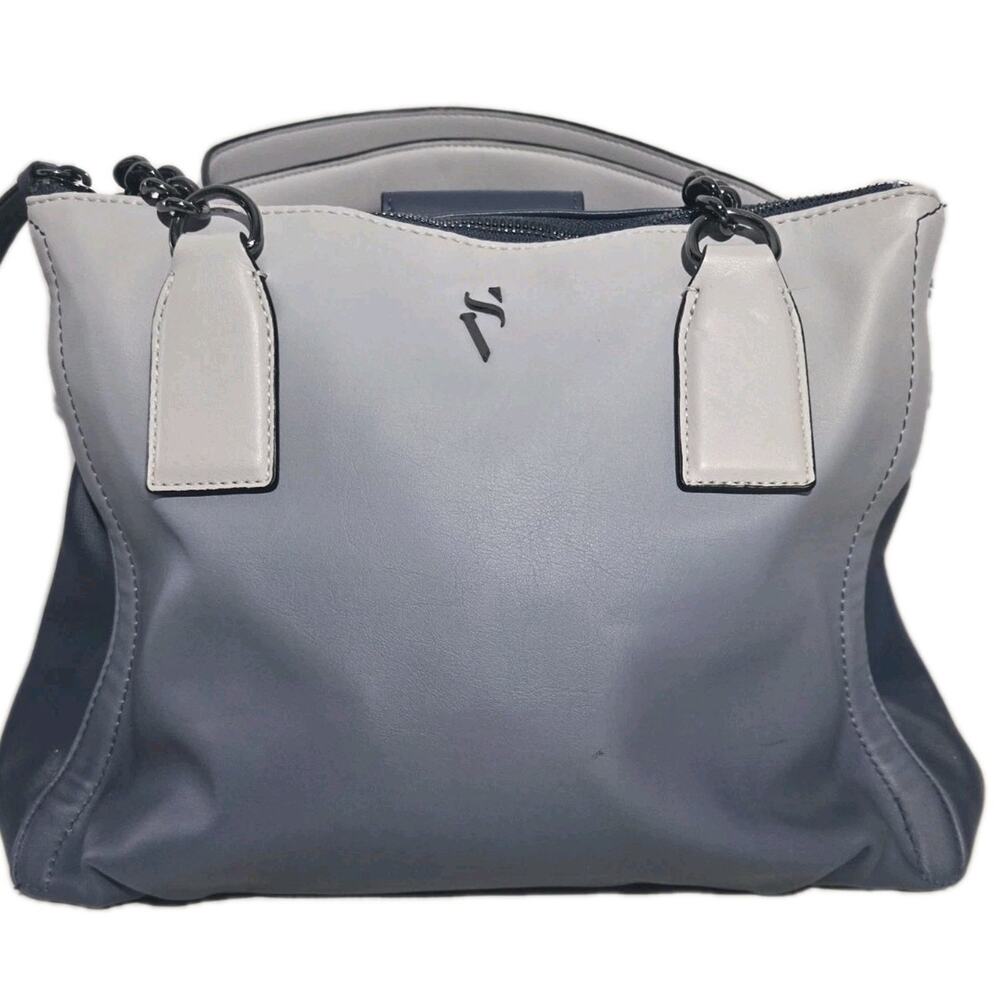 Simply Vera Wang Large Blue Ombre Satchel Bag Purse Chain